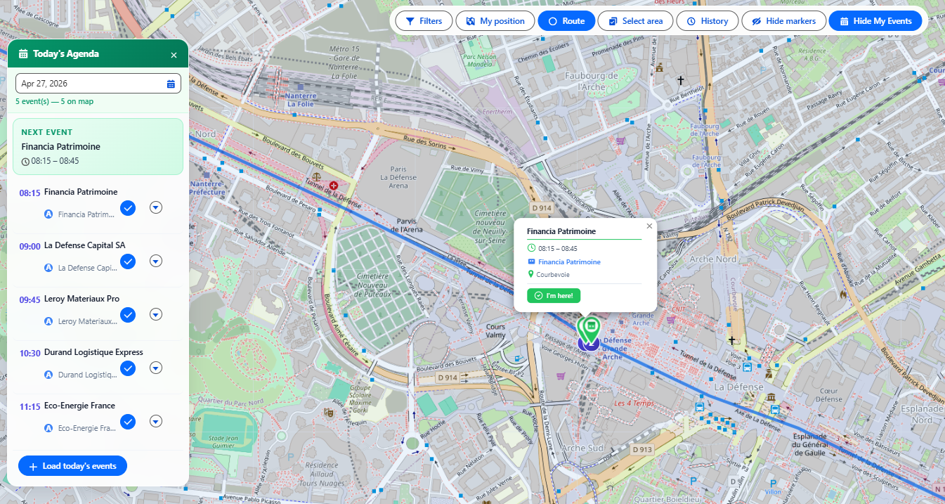 Check-in visit report